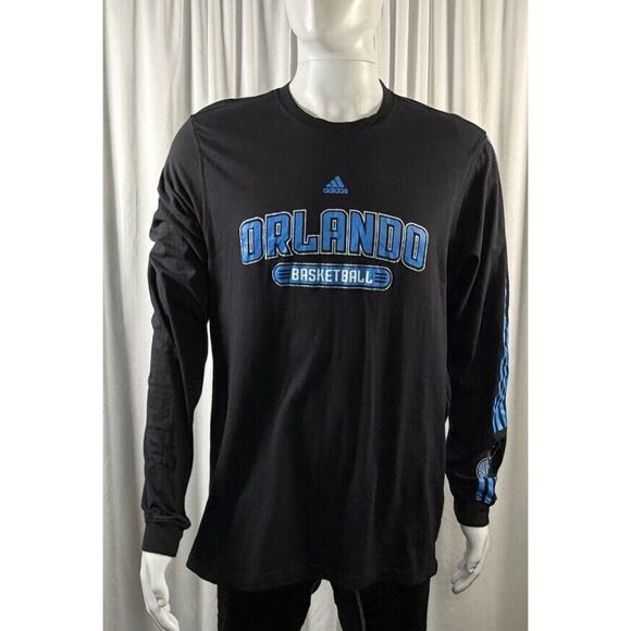 adidas Orlando Magic Primary Logo T Shirt Black Blue XL basketball 77-36 - Picture 4 of 10